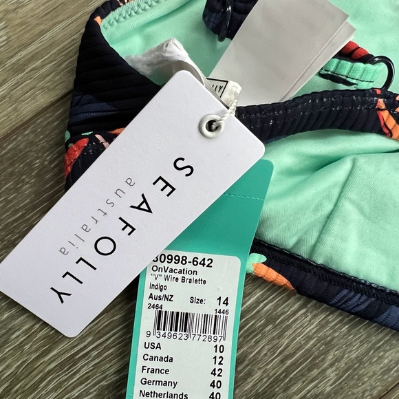NWT SEAFOLLY ON VACATION  BRALETTE SWIM US 10/AUS 14 - Picture 9 of 9